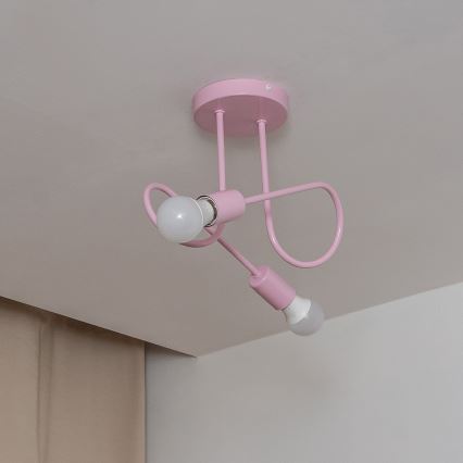 OXFORD Flush-Mount Chandelier 2xE27/15W/230V, Pink