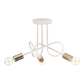 OXFORD Flush-mount chandelier 3x E27/15W/230V, brass/white