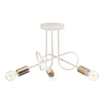 OXFORD Flush-mount chandelier 3x E27/15W/230V, brass/white