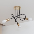 OXFORD Flush-mount chandelier 3xE27/15W/230V, Gold/Black