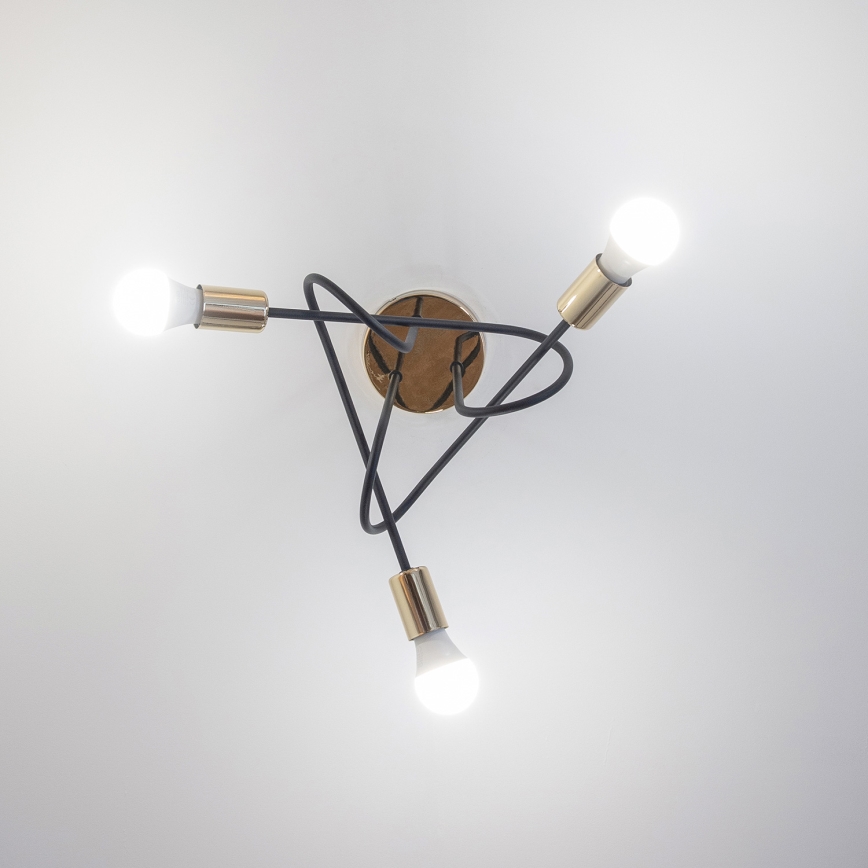OXFORD Flush-mount chandelier 3xE27/15W/230V, Gold/Black