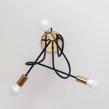 OXFORD Flush-mount chandelier 3xE27/15W/230V, Gold/Black