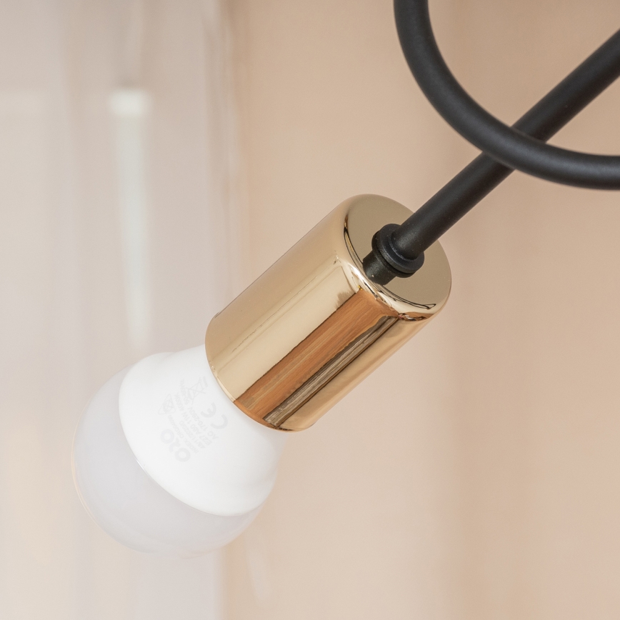 OXFORD Flush-mount chandelier 3xE27/15W/230V, Gold/Black
