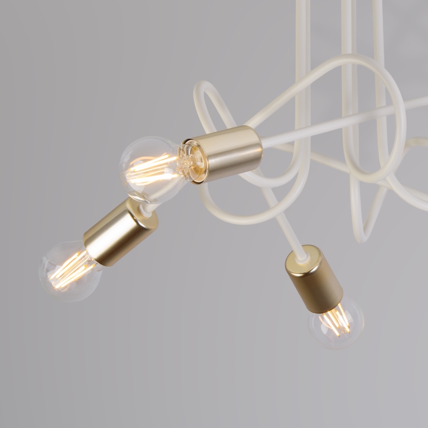 OXFORD Flush-Mount Chandelier 5xE27/15W/230V Brass/White