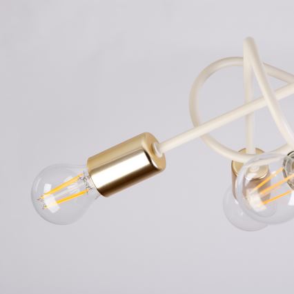 OXFORD Flush-Mount Chandelier 5xE27/15W/230V Brass/White