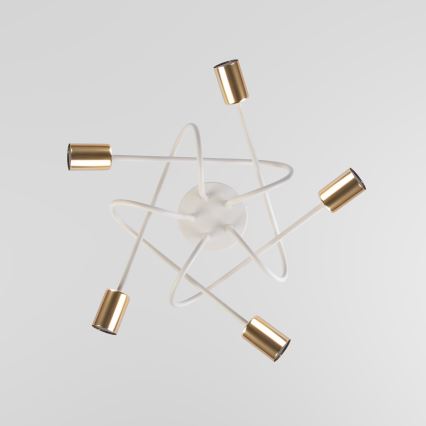 OXFORD Flush-Mount Chandelier 5xE27/15W/230V Brass/White