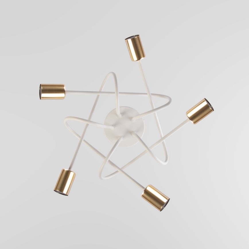 OXFORD Flush-Mount Chandelier 5xE27/15W/230V Brass/White