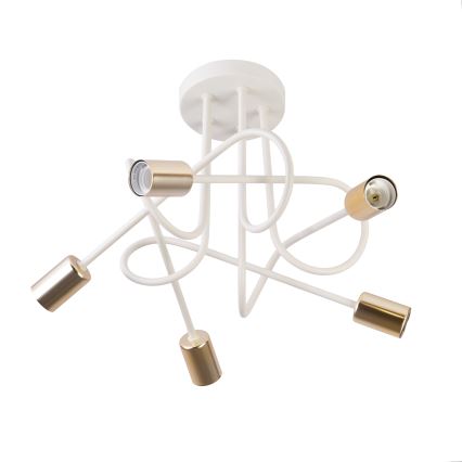 OXFORD Flush-Mount Chandelier 5xE27/15W/230V Brass/White