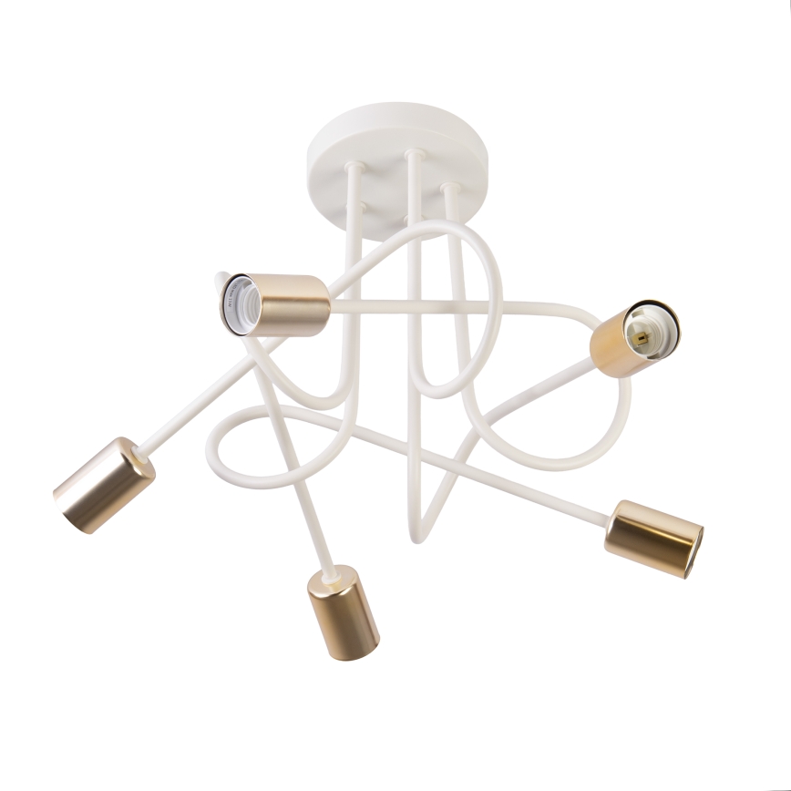 OXFORD Flush-Mount Chandelier 5xE27/15W/230V Brass/White
