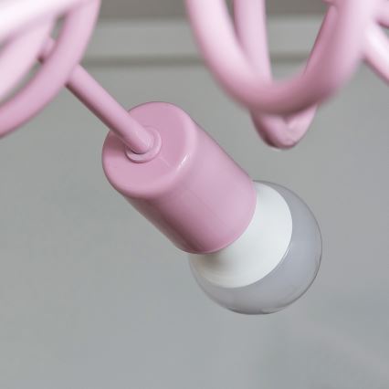 OXFORD Flush-mounted ceiling light 5xE27/15W/230V Pink