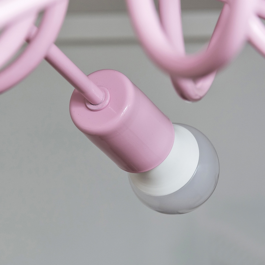 OXFORD Flush-mounted ceiling light 5xE27/15W/230V Pink