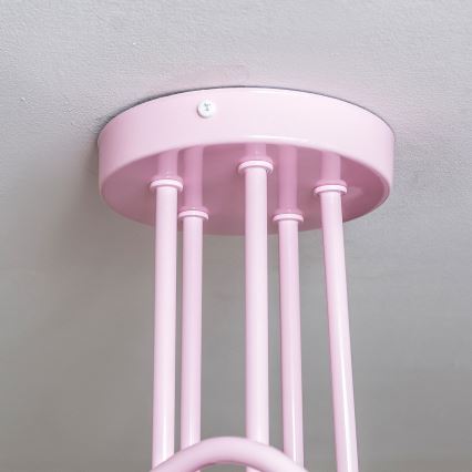 OXFORD Flush-mounted ceiling light 5xE27/15W/230V Pink