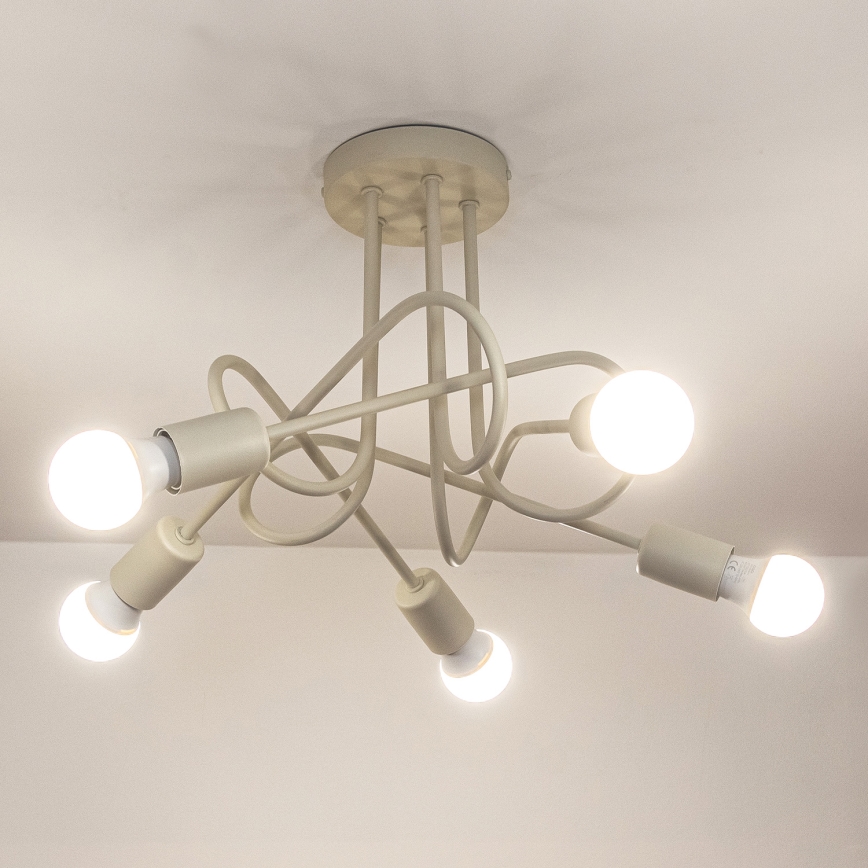 OXFORD flush-mounted chandelier 5xE27/15W/230V cream
