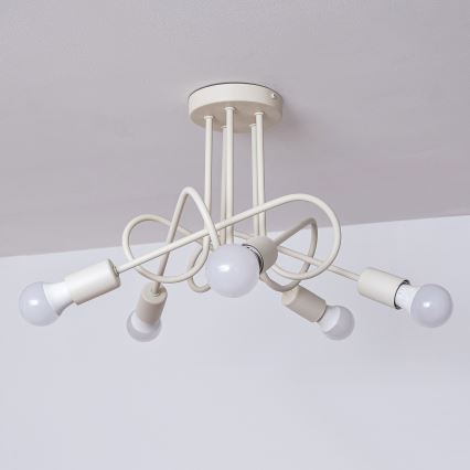 OXFORD flush-mounted chandelier 5xE27/15W/230V cream