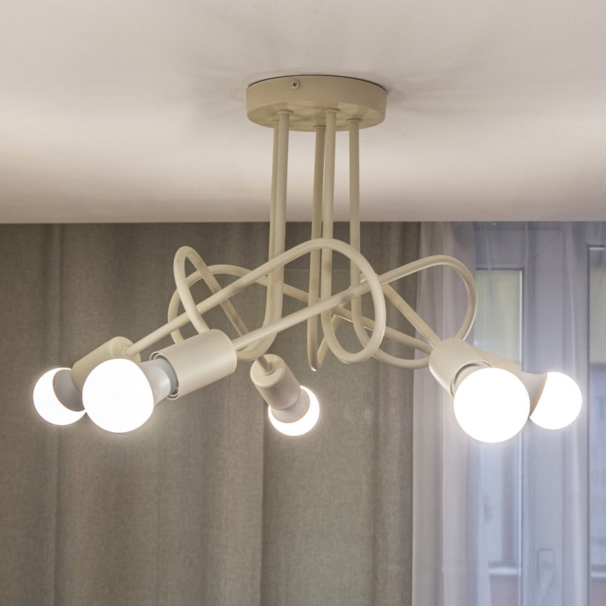 OXFORD flush-mounted chandelier 5xE27/15W/230V cream