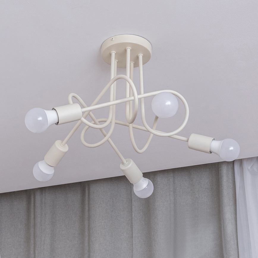 OXFORD flush-mounted chandelier 5xE27/15W/230V cream