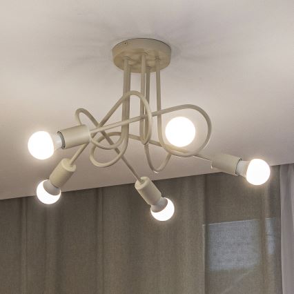 OXFORD flush-mounted chandelier 5xE27/15W/230V cream