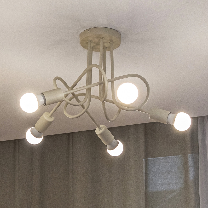 OXFORD flush-mounted chandelier 5xE27/15W/230V cream