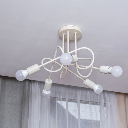 OXFORD flush-mounted chandelier 5xE27/15W/230V cream
