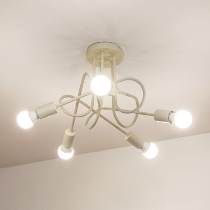 OXFORD flush-mounted chandelier 5xE27/15W/230V cream