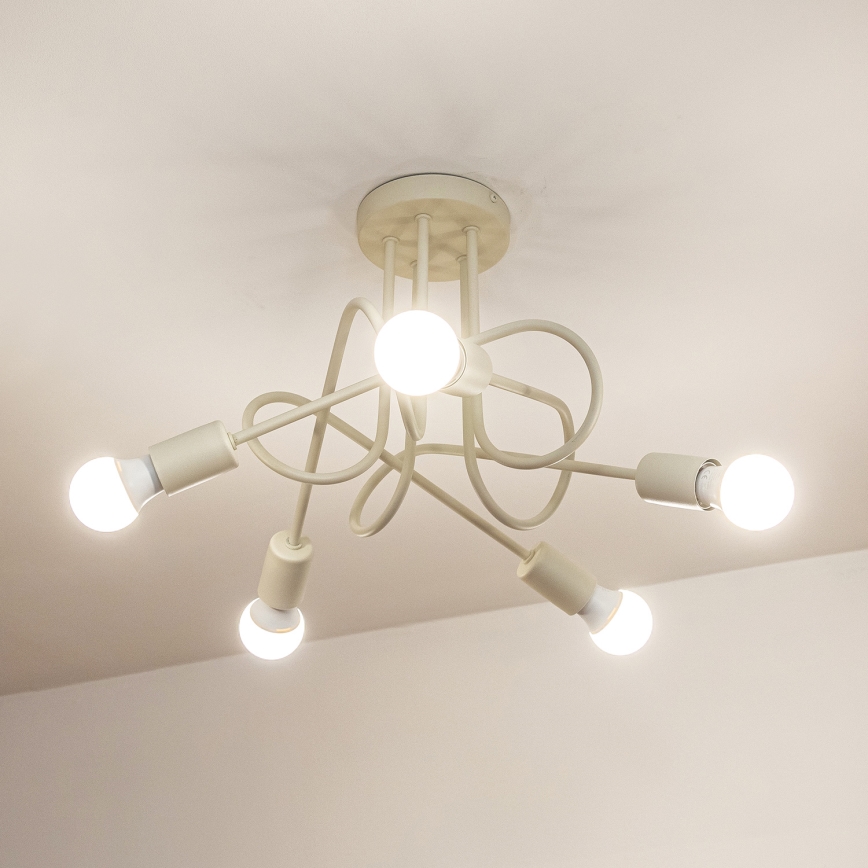 OXFORD flush-mounted chandelier 5xE27/15W/230V cream