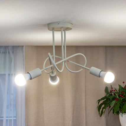 OXFORD Flush‑Mount Ceiling Light, 3x E27/15W/230V, Cream