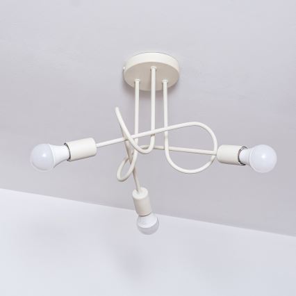 OXFORD Flush‑Mount Ceiling Light, 3x E27/15W/230V, Cream