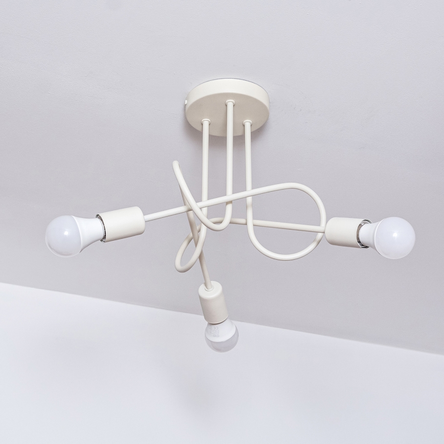 OXFORD Flush‑Mount Ceiling Light, 3x E27/15W/230V, Cream