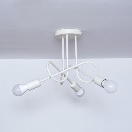 OXFORD Flush‑Mount Ceiling Light, 3x E27/15W/230V, Cream