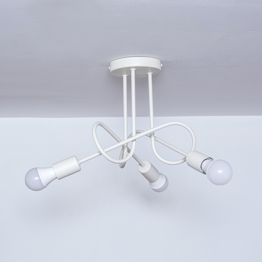 OXFORD Flush‑Mount Ceiling Light, 3x E27/15W/230V, Cream