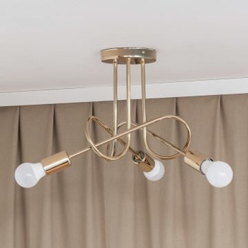 OXFORD Flush‑Mount Chandelier 3xE27/15W/230V, Gold
