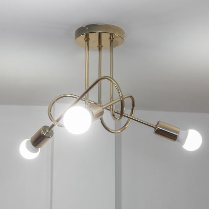 OXFORD Flush‑Mount Chandelier 3xE27/15W/230V, Gold