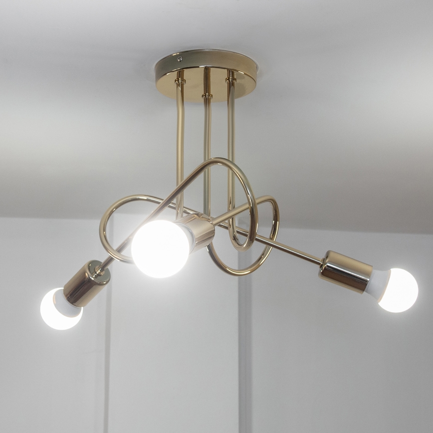 OXFORD Flush‑Mount Chandelier 3xE27/15W/230V, Gold