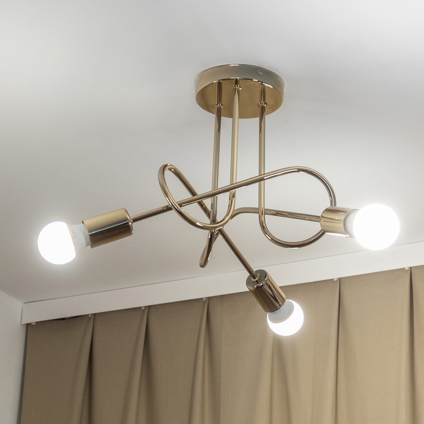OXFORD Flush‑Mount Chandelier 3xE27/15W/230V, Gold