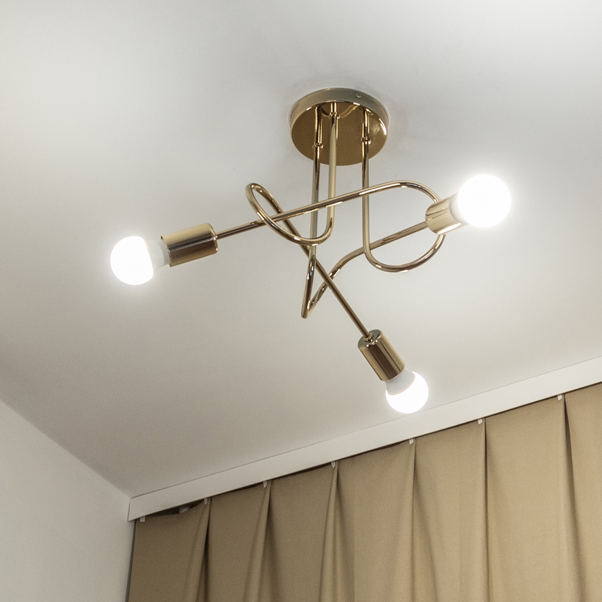 OXFORD Flush‑Mount Chandelier 3xE27/15W/230V, Gold