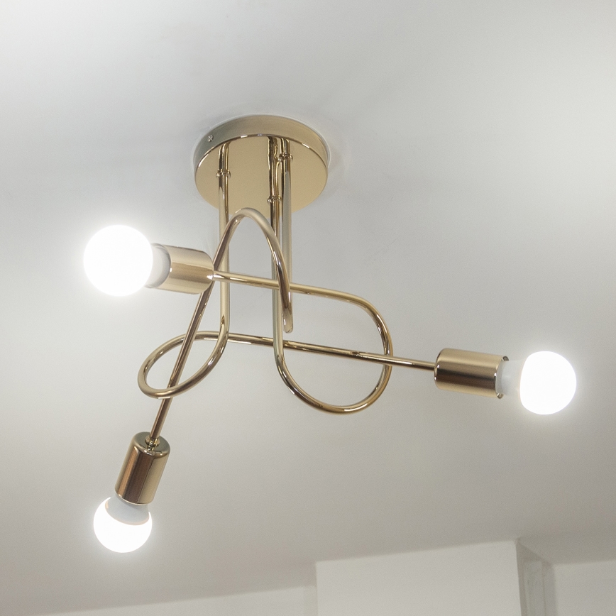OXFORD Flush‑Mount Chandelier 3xE27/15W/230V, Gold