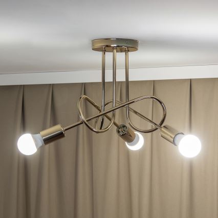 OXFORD Flush‑Mount Chandelier 3xE27/15W/230V, Gold
