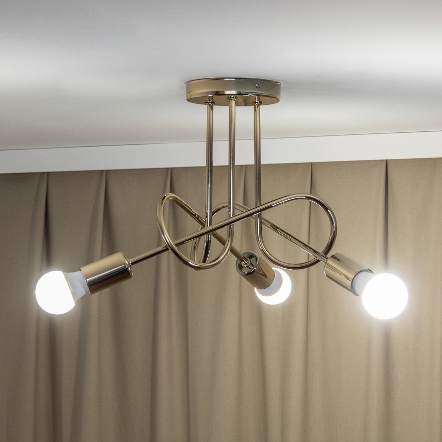 OXFORD Flush‑Mount Chandelier 3xE27/15W/230V, Gold