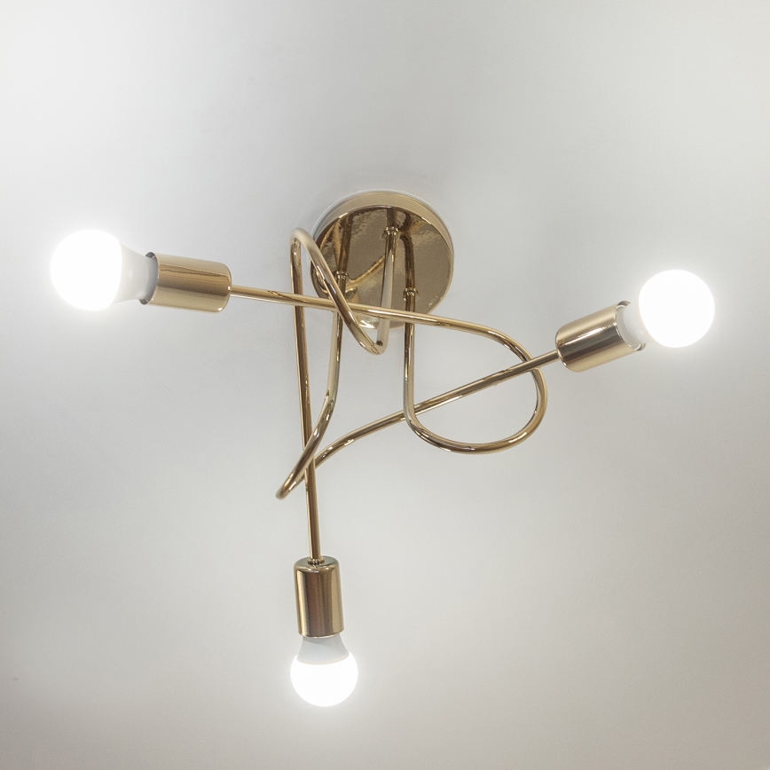 OXFORD Flush‑Mount Chandelier 3xE27/15W/230V, Gold