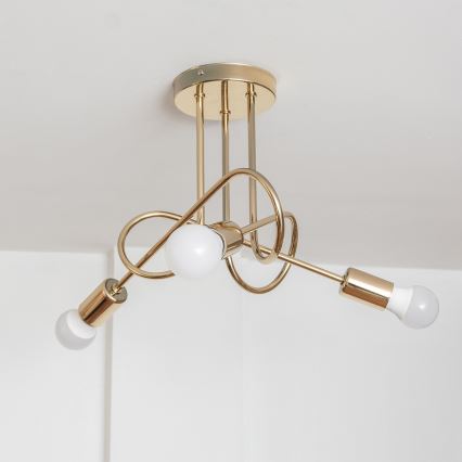 OXFORD Flush‑Mount Chandelier 3xE27/15W/230V, Gold