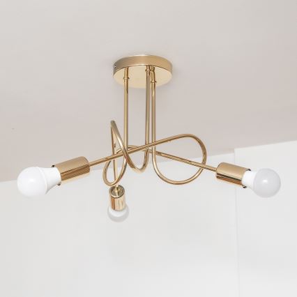 OXFORD Flush‑Mount Chandelier 3xE27/15W/230V, Gold