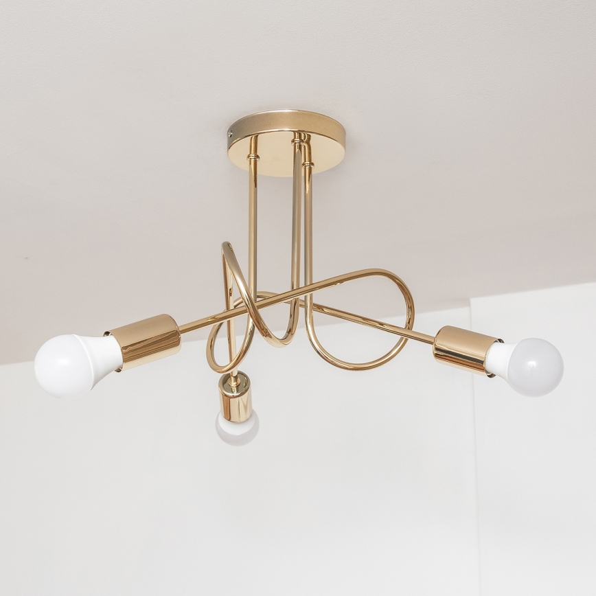 OXFORD Flush‑Mount Chandelier 3xE27/15W/230V, Gold