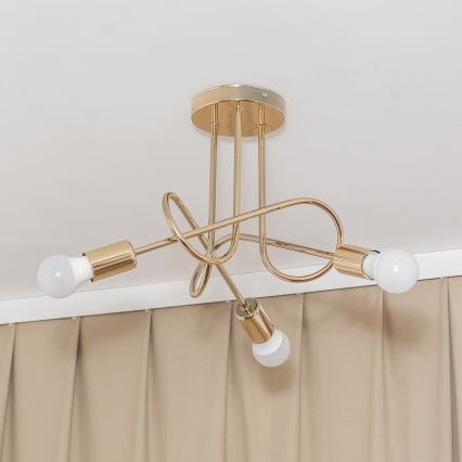 OXFORD Flush‑Mount Chandelier 3xE27/15W/230V, Gold