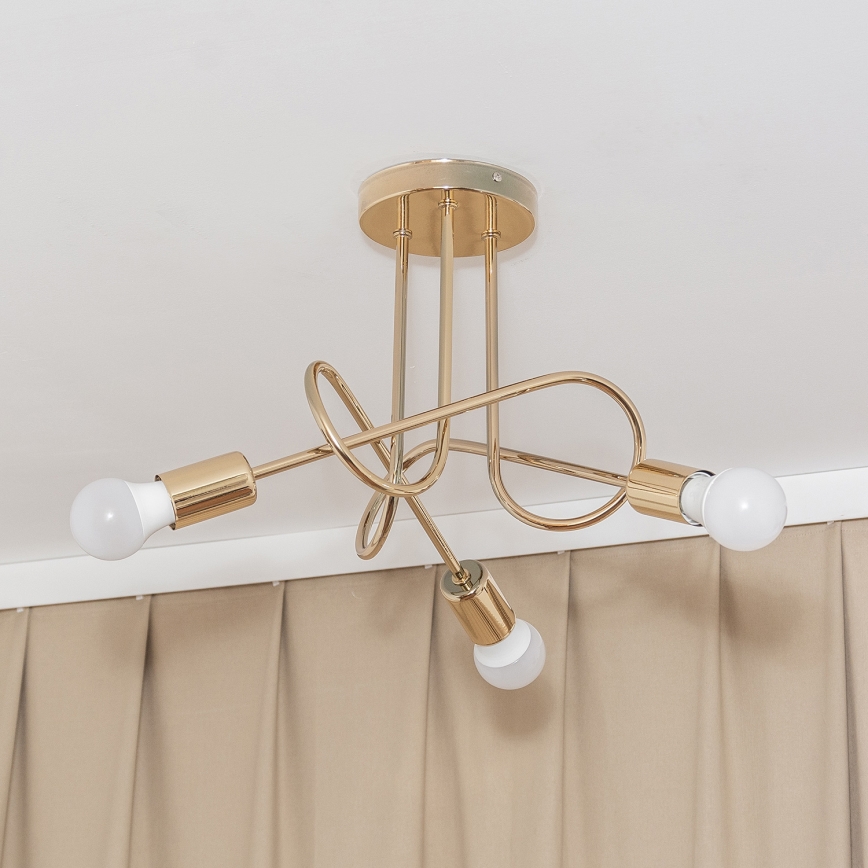 OXFORD Flush‑Mount Chandelier 3xE27/15W/230V, Gold