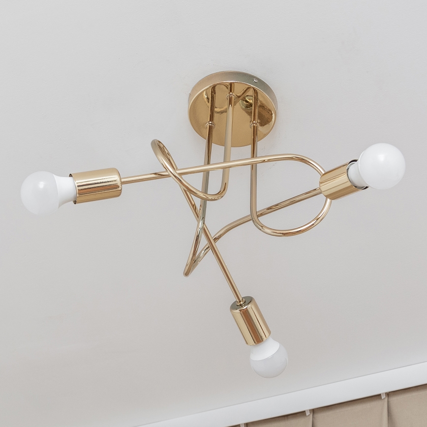 OXFORD Flush‑Mount Chandelier 3xE27/15W/230V, Gold