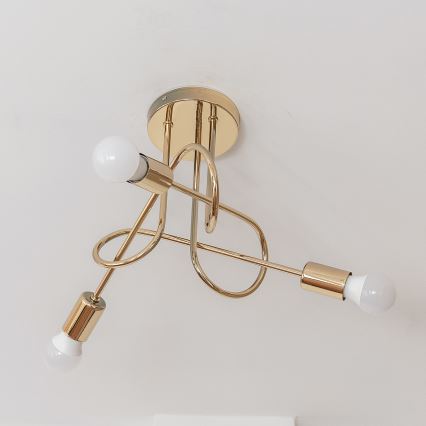 OXFORD Flush‑Mount Chandelier 3xE27/15W/230V, Gold