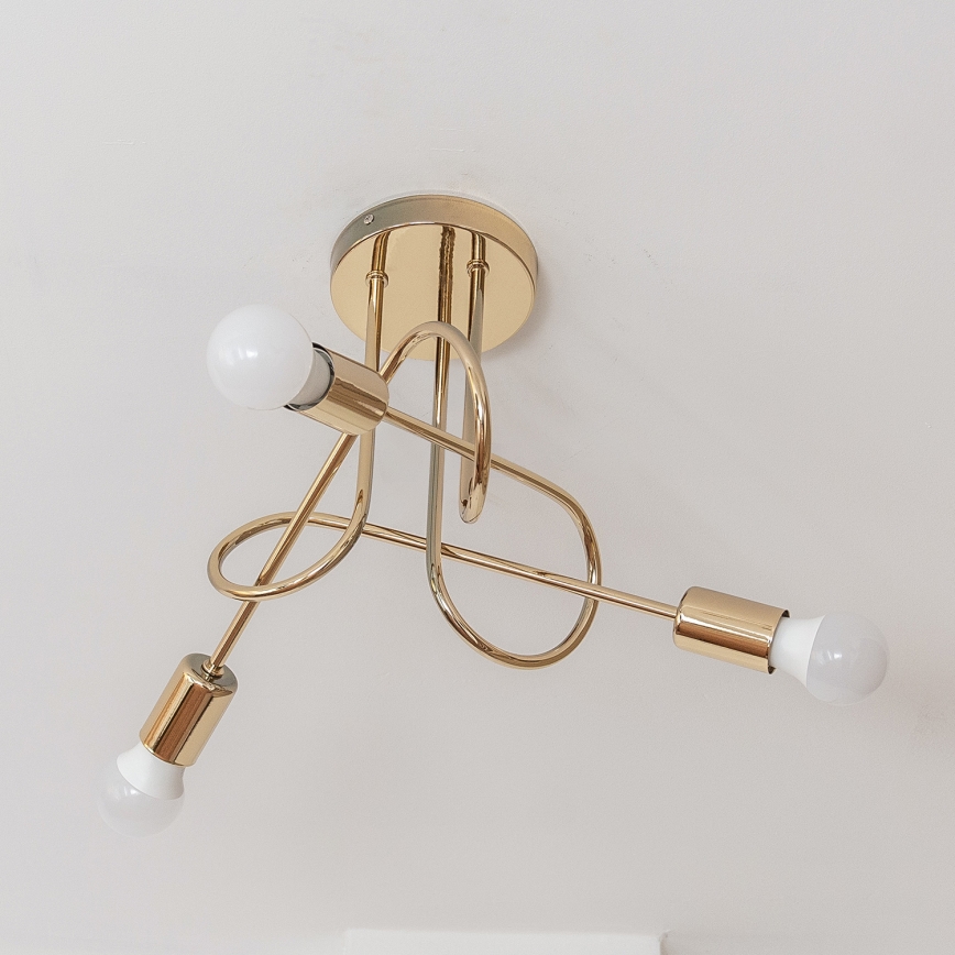 OXFORD Flush‑Mount Chandelier 3xE27/15W/230V, Gold