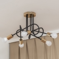 OXFORD Flush‑mount chandelier 5xE27/15W/230V, gold/black