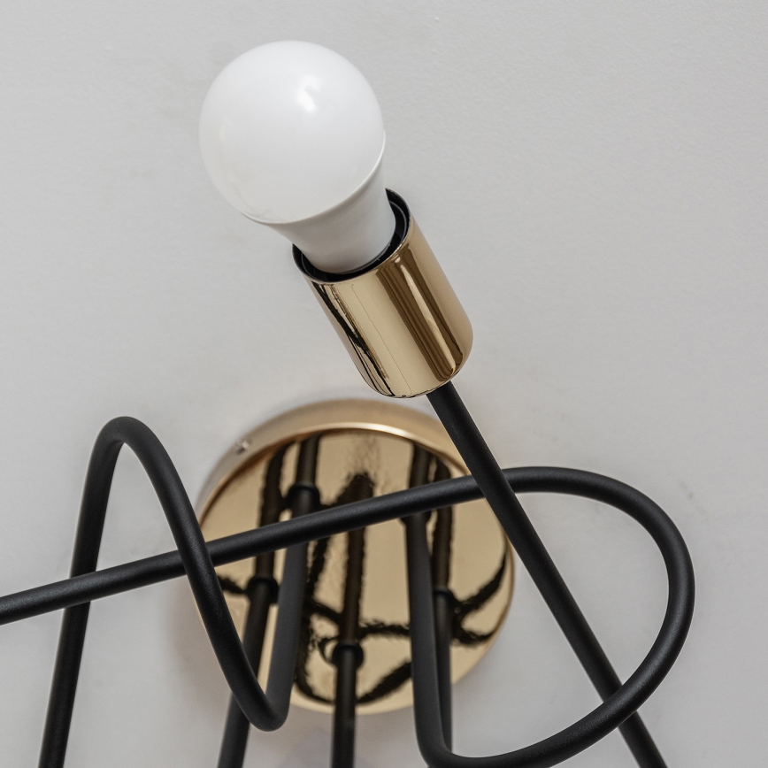 OXFORD Flush‑mount chandelier 5xE27/15W/230V, gold/black