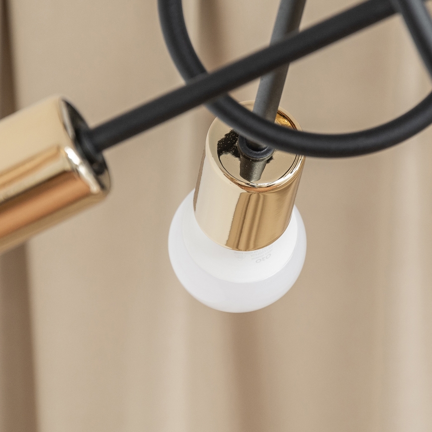 OXFORD Flush‑mount chandelier 5xE27/15W/230V, gold/black
